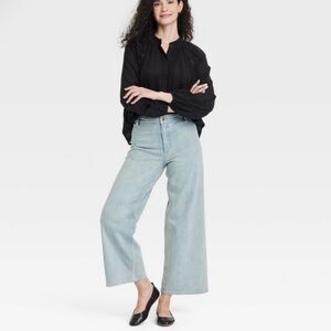 Wide Leg Women Jeans - Light Blue